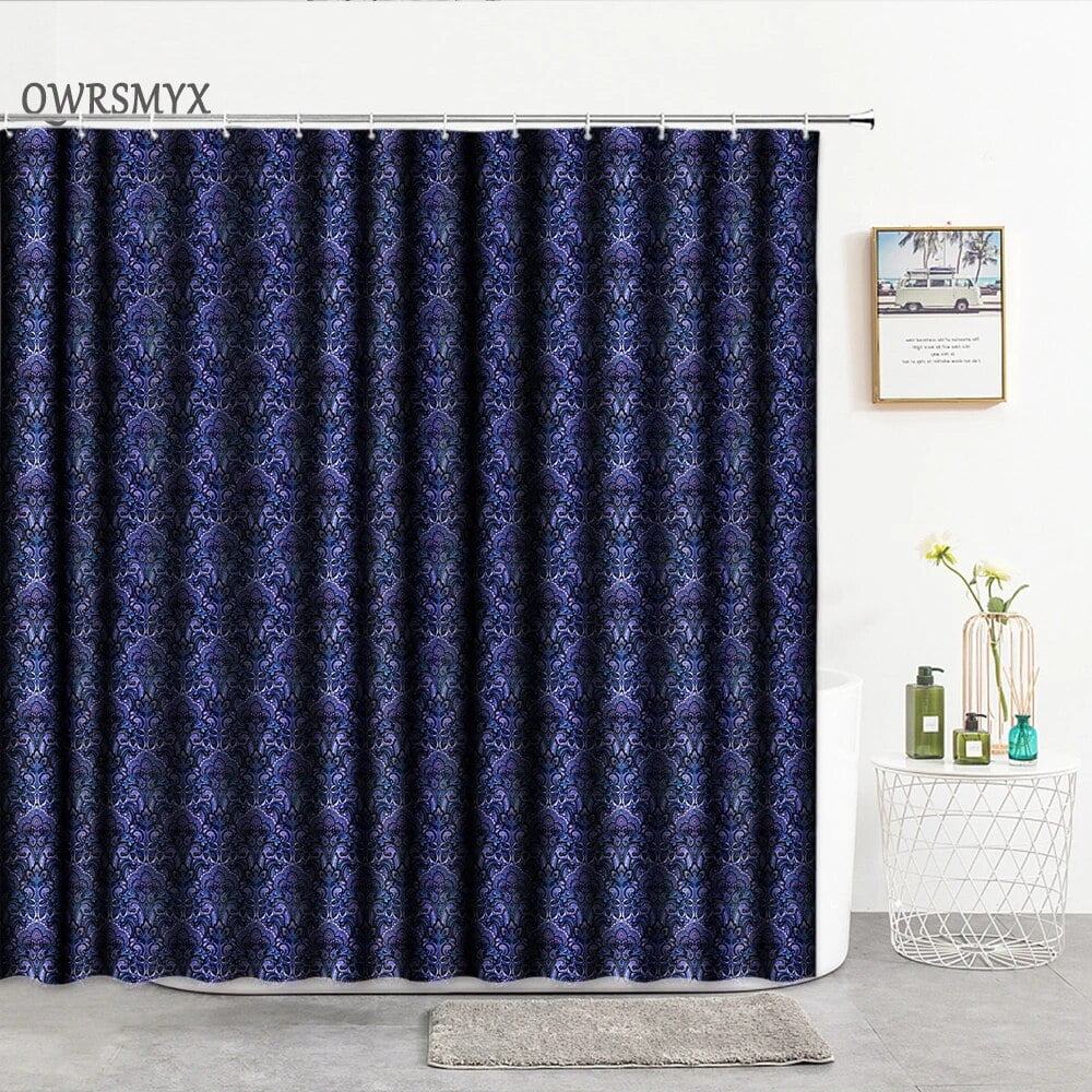 Aesthetic Colorful Aperture Geometric Lines Shower Curtain Home