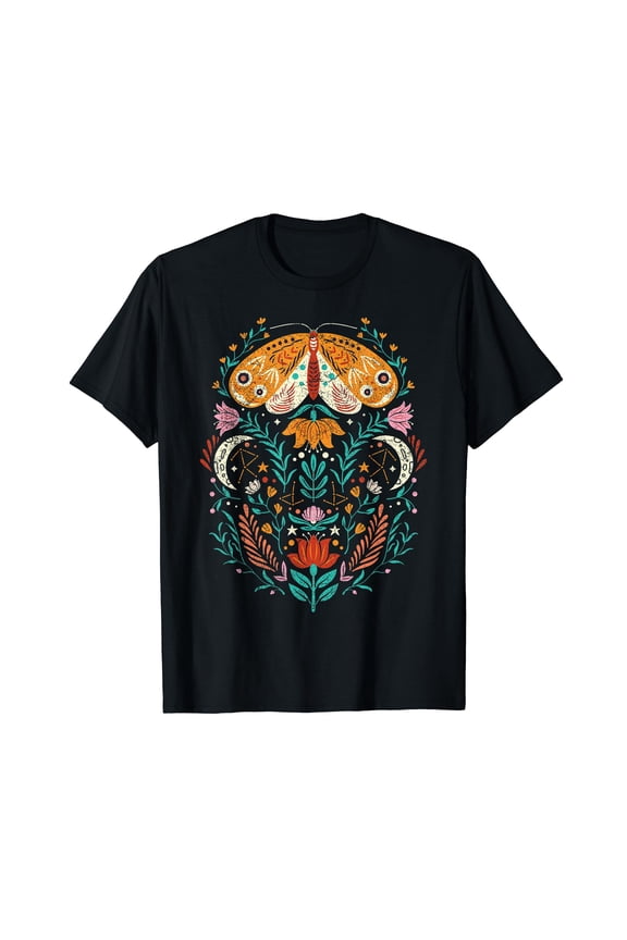 Aesthetic Cottagecore Celestial Luna Moth Moon Butterfly T-Shirt for Men Women Cotton Summer Tops Fashion Casual Short Sleeves