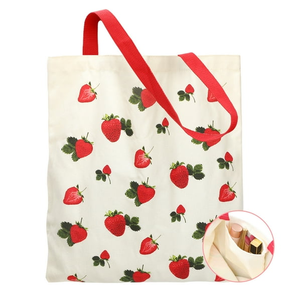 Aesthetic Cotton Tote Bag with Inner Pocket for Women, Large Capacity Cute Sturdy Reusable Lady Canvas Tote Bag for Vacation, Shopping, Grocery, Gym