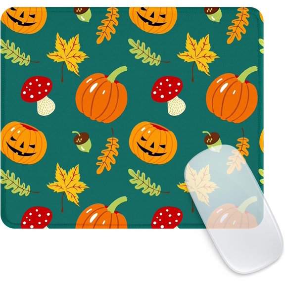 Aesthetic Cute Ghosts and Pumpkins Mouse Pad,Office Home Personalized Mouse Mat Design,Non-Slip Rubber Base Computer Mouse Pads for Halloween Thanksgiving Day Christmas