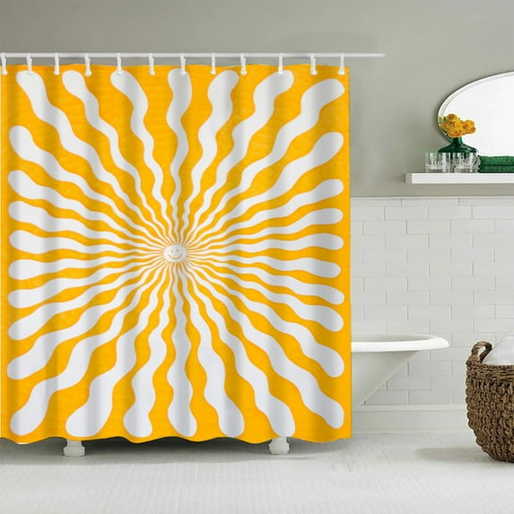 Aesthetic Cute Hippie 70 S Retro Spiral Rotating Orange Pink Colorful Psychedelic Bathroom Shower Curtain 0.8M * 1.8M