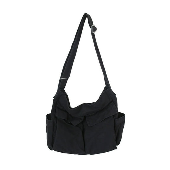 Aesthetic Cute Messenger Bag, Large Hobo Crossbody Bag with Multiple Pockets Casual Shoulder Tote Bag for Women and Men for School Vintage Canvas Crossbody for Women Shoulder Laptop Bag
