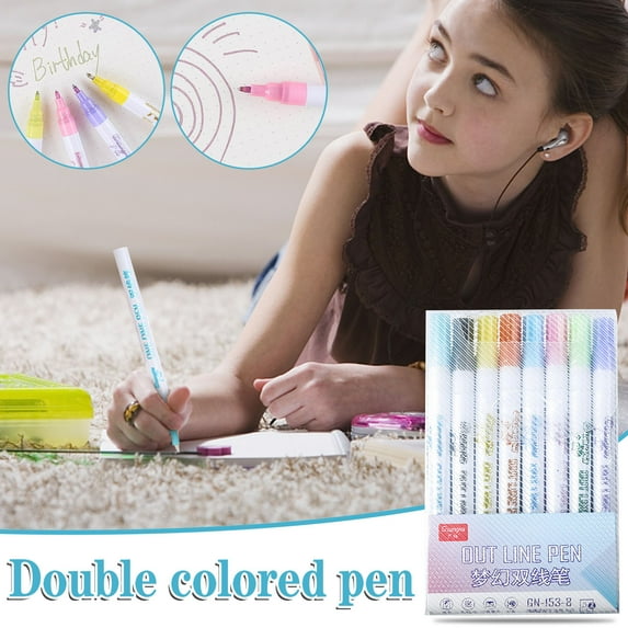 Aesthetic Cute Pastel Highlighters Markers Drawing Watercolor Pen Set 8 Colors Marker Washable Painting Pen 6ml, Back-to-Gifts, Fathers Day Gifts