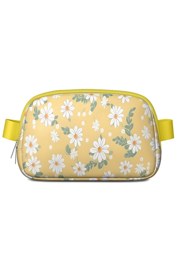 Aesthetic Daisy Fanny Pack – Cute Yellow & White Flower Waist Bag for Boho Lovers, Summer Picnic & Nature Vibes