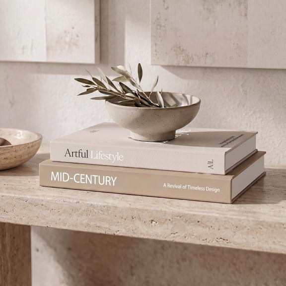 Aesthetic Decorative Books Set of 2 - Stylish Boxes for Coffee Table Decor | Beautiful Modern Home Decoration for Your Bookshelf or Mantel Decor - Fake/Faux Books as Photo Storage and Keepsake Box