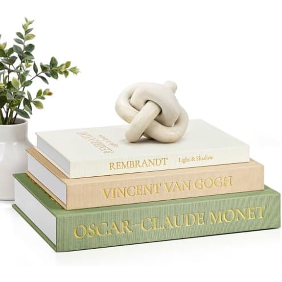 Aesthetic Decorative Books, Set of 3 Linen Faux Books for Coffee Table, Bookshelf or Mantle Decor, Stylish Book Storage Boxes for Home Decor, Photo Organization, and Keepsake Storage,Sage