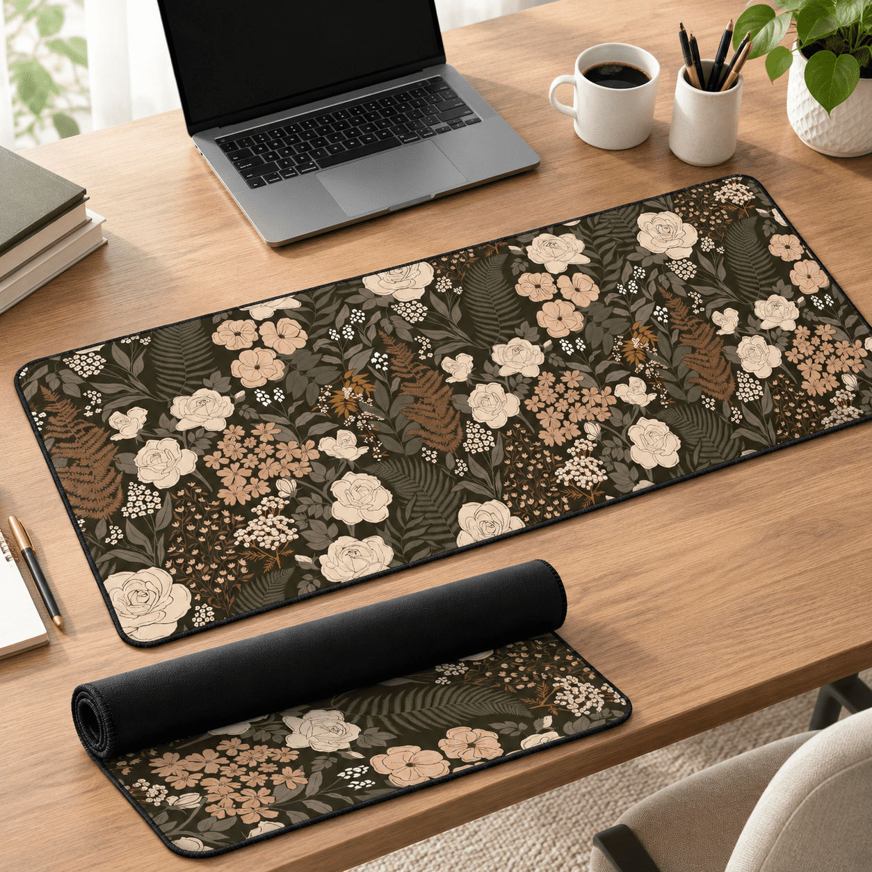 Aesthetic Desk Mat Cute Rose Pad Protector For Work & Decor 31.5