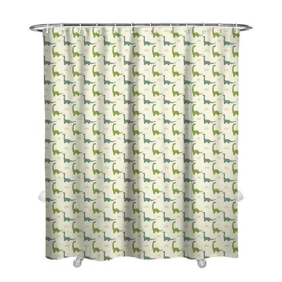 Aesthetic Dinosaur Shower Curtain, Minimalist Dino Skeleton Art 72x84 Inch Fade-Resistant Bathroom Curtain for Kids & Adults