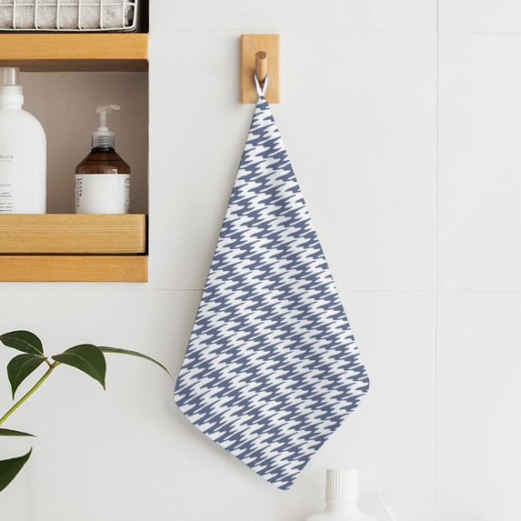 Aesthetic Distant Blue And White Ripple Towels for Bathroom, Kitchen, Gym, Towels, Soft, Highly Absorbent, Hanging Towel with Hanging Eyelet