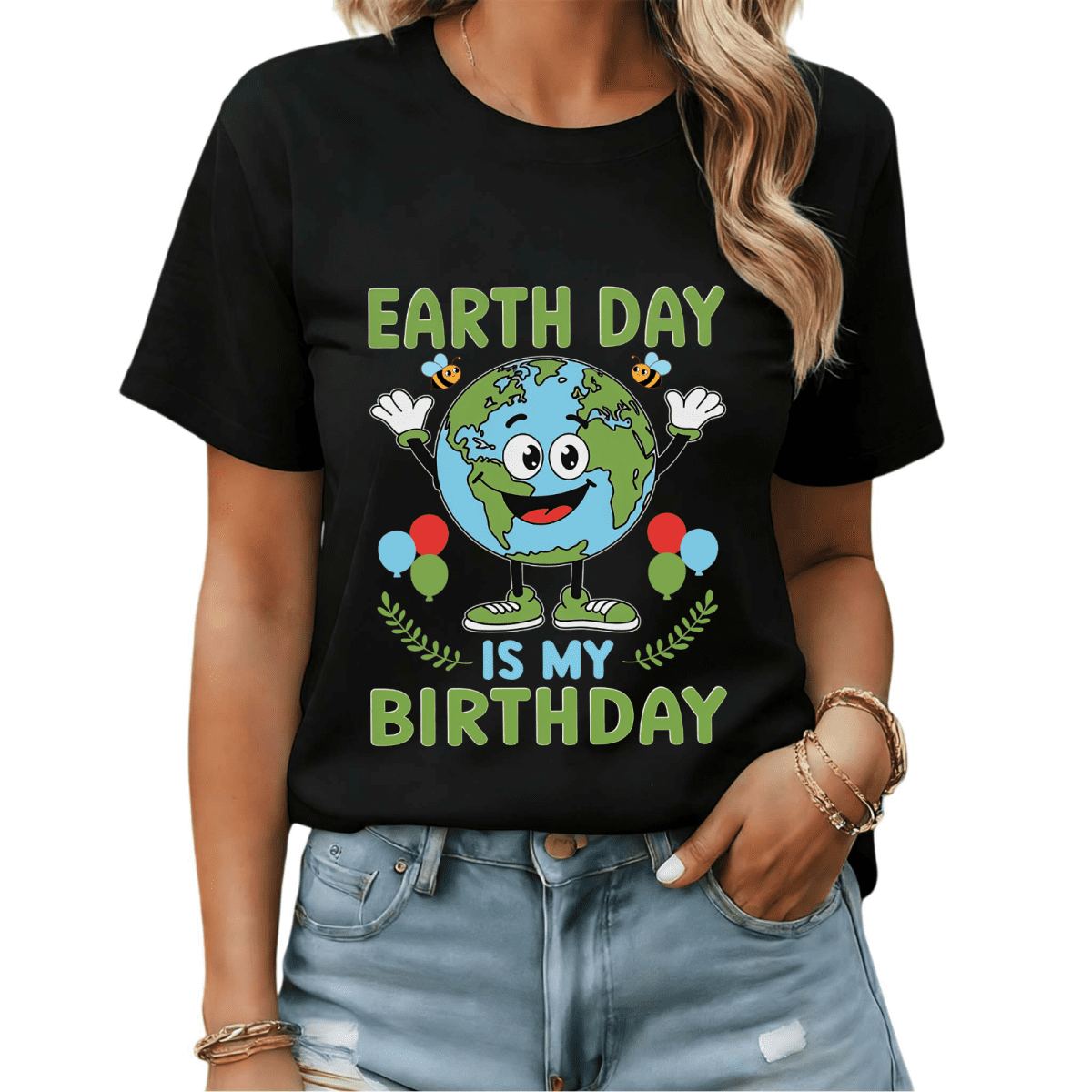 Aesthetic Earth Day Gift Eco Friendly Earth Graphic Tees Womans T shirt ...