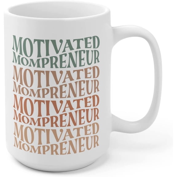 Aesthetic Earth Tones Motivated Mompreneur Ceramic Coffee Mug 5oz