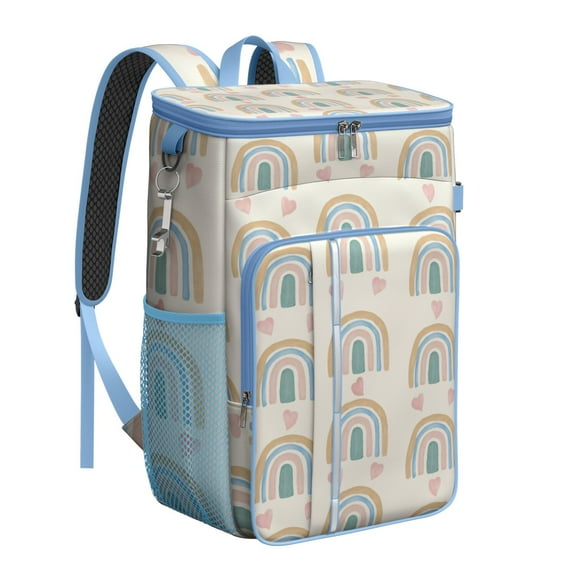 Aesthetic Earthy Cooler Backpack - 20L Insulated Leakproof Bag, Bohemian Design for Beach