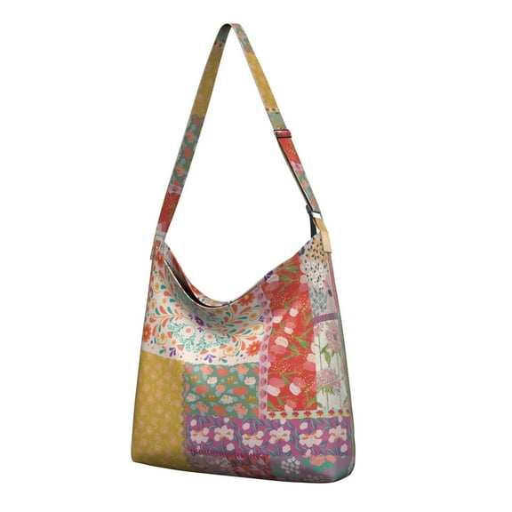 Aesthetic Earthy Crossbody Bag - Bohemian Style Shoulder Tote, Adjustable Strap Casual Purse