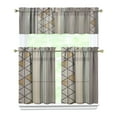thumbnail image 1 of Aesthetic Earthy Kitchen Curtains 3 Piece Set - Bohemian Style Tier & Valance for Caf Windows, 1 of 3