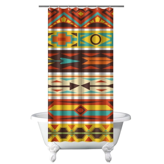 Aesthetic Earthy Shower Curtain, Bohemian Style Boho Chic Vintage Fashion Drapes