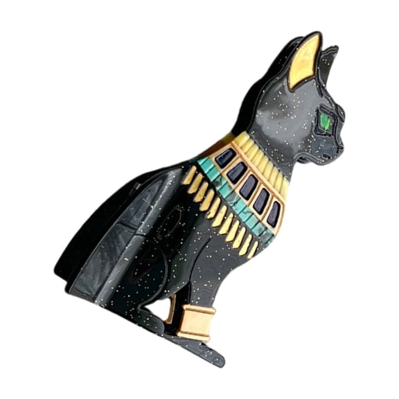 Aesthetic Egyptian Cats Hair Clip Strong Hold Hair Clip Acetate Ponytail Holder Women Girl Casual Hair Accessories