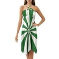 thumbnail image 1 of Aesthetic Emerald Green And White Sunburst Dress Elegant Party Dresses Evening Dresses Women Dress Long Dresses Sleeveless Dress Ladies Dresses, 1 of 4