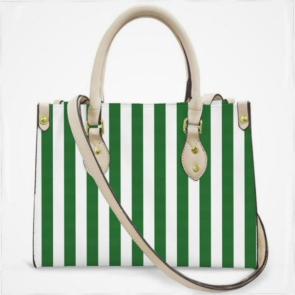 Aesthetic Emerald Green And White Vertical Cross Body Bags For Women Small Leather Female Handbags Fashion Top-Handle Totes