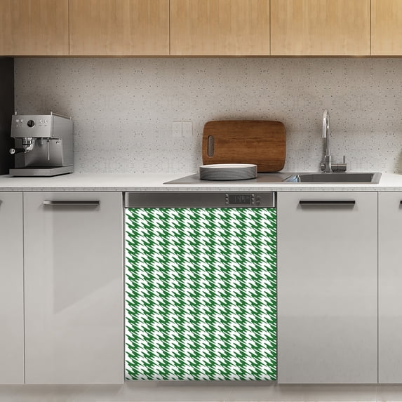 Aesthetic Emerald Green and White Ripple Dishwasher Magnet Cover Decorative Sticker for Home Cabinet Kitchen 23" x26"
