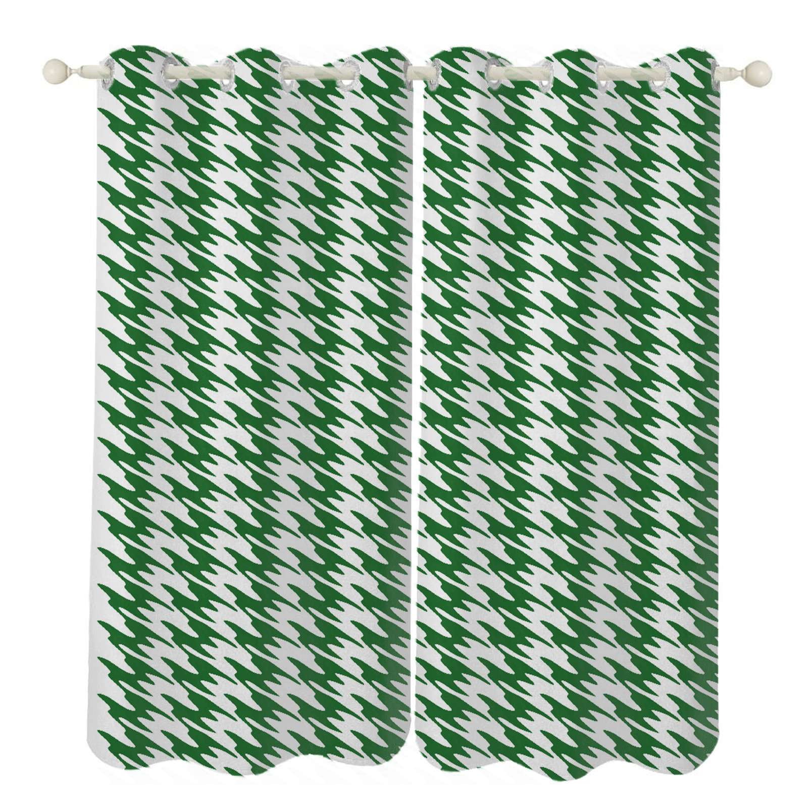 Aesthetic Emerald Green and White Ripple Sunshade Curtains Home Bedroom Aesthetic Emerald Green and White Ripple Sunshade Curtains Home Bedroom