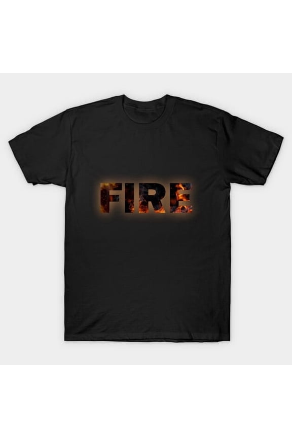 Aesthetic Fire Flames Text Fiery Hot Typography Graphic, H6057 T-Shirt, for Men and Women, Up to Size 5XL