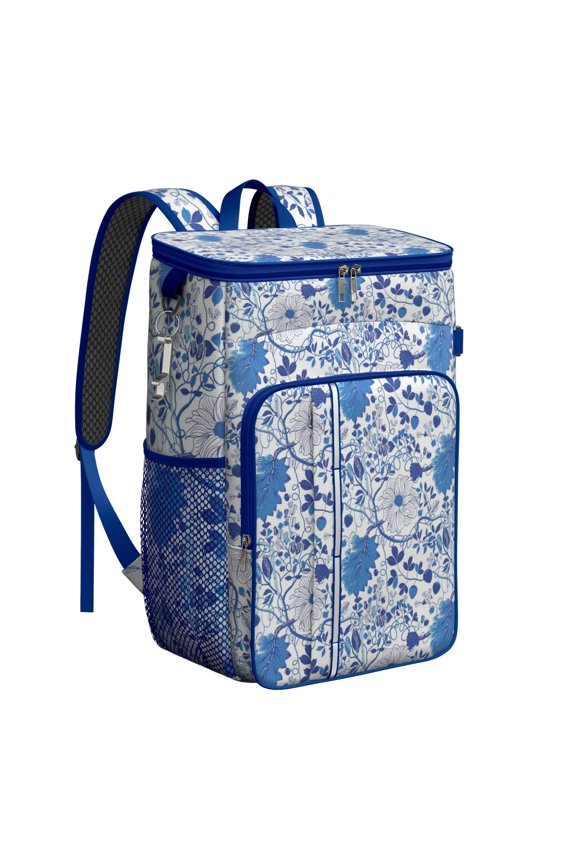 Aesthetic Floral Design Cooler Backpack - Leakproof & Lightweight, 20L Capacity for Camping, Hiking, Beach, and Travel