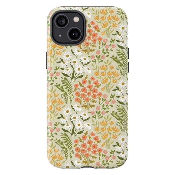 Aesthetic Floral Pattern Phone Case, Daisy & Small Flower Print Cover for iPhone 17 16 15 14 13 12 11 Pro Plus Mini
