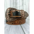 thumbnail image 1 of Aesthetic Floral Pattern Tooled Western Belt, 1 of 9
