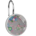 Aesthetic Flower Decorative Shower Curtain Hooks Resin, Glass, and