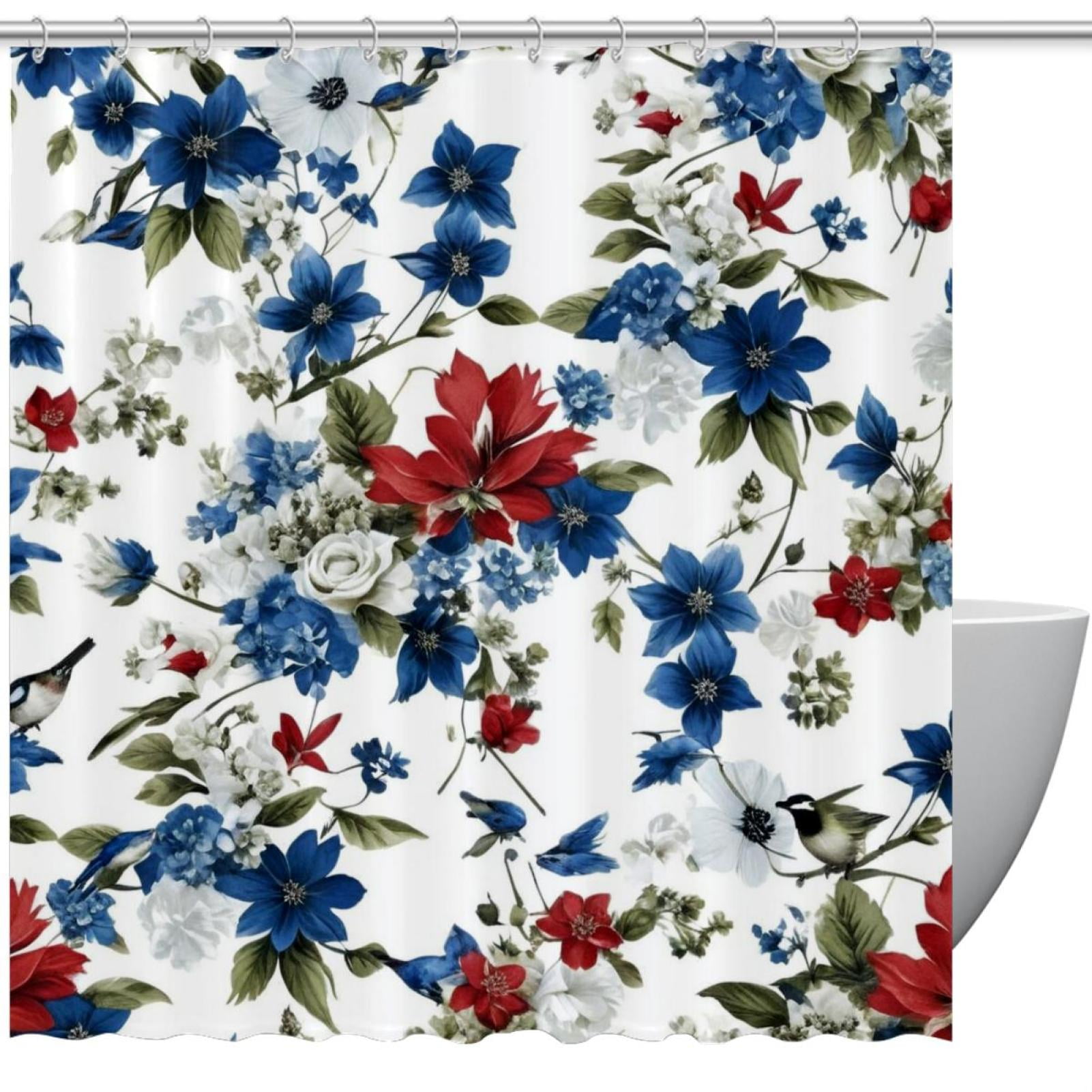 Aesthetic Flower Shower Curtain for Bathroom, Aesthetics Patterns