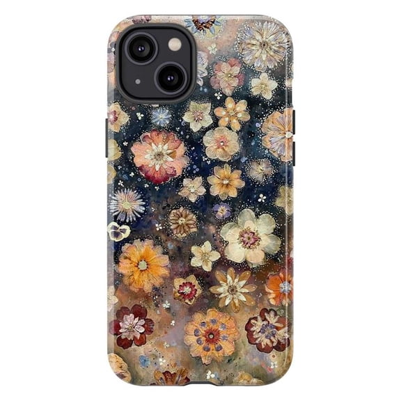 Aesthetic Flowers Phone Case, Dried Floral Collage Art Cover for iPhone 17 16 15 14 13 12 11 Pro Plus Mini