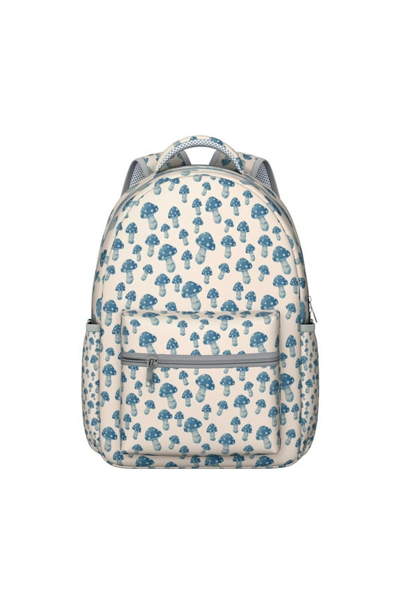 Aesthetic Fungi Students Backpack Gothic Psychedelic Trippy Magical Forest Mushroom Design Boho Woodland School Bag