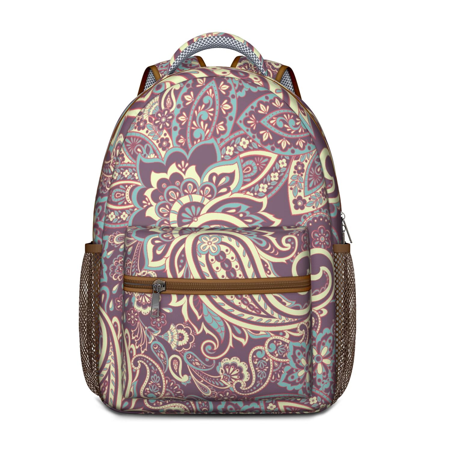 Aesthetic Geometric Paisley Backpack - Stylish Waterproof School Bag for Teens & Commuters