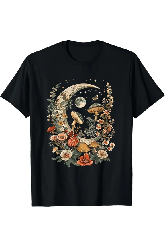 Aesthetic Goblincore Dark Cottage Core Clothes Mushroom Unisex T-Shirt up to size 5XL
