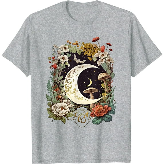 Aesthetic Goblincore and Dark Cottagecore Mushroom Unisex T-Shirt for Men Women Kids Toddler,Sport Grey Color,Size M
