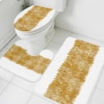 thumbnail image 1 of Aesthetic Gold Bathroom Rugs Set Mottled Abstract Texture Modern Minimalist Non Slip Absorbent Soft Bath Mats 3 Piece Set with Bathroom Rug, U-Shaped Floor Mat, Toilet Seat Cover Large Size, 1 of 9