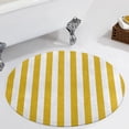 thumbnail image 1 of Aesthetic Golden Yellow And White Vertical Round Carpet Circle Rug Outdoor Patio Area Rug Washable Large Area Rugs Hallway Room Decor Fitness Mats, 1 of 8