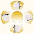thumbnail image 1 of Aesthetic Golden Yellow and White Gradient Round Table Placemats Set Of 5 Wedge Table Mats Washable Heat Resistant Place Mat For Dining Table Kitchen Farmhouse Restaurant, 1 of 6