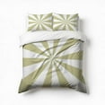 thumbnail image 1 of Aesthetic Green Beige And White Sunburst Bedding Set 3 Pcs Soft Microfiber Quilt Cover For Bedroom Decor, Comforter Cover With 2 Pillowcase, 1 of 5
