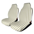 thumbnail image 1 of Aesthetic Green Beige And White Vertical Car Seat Covers Front Seats Universal Fit for Cars SUV Truck Auto Interior Accessories, 1 of 3