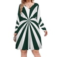 thumbnail image 1 of Aesthetic Grey Green And White Sunburst Long Sleeve Dresses For Women Vintage Elegant Party Dress Oversized V-neck Dress S-8XL, 1 of 7