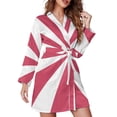 thumbnail image 1 of Aesthetic Heather Violet And White Sunburst Night Robe Long Sleeve V Neck Robe With Belt Women's Sleepwear Dresses, 1 of 9