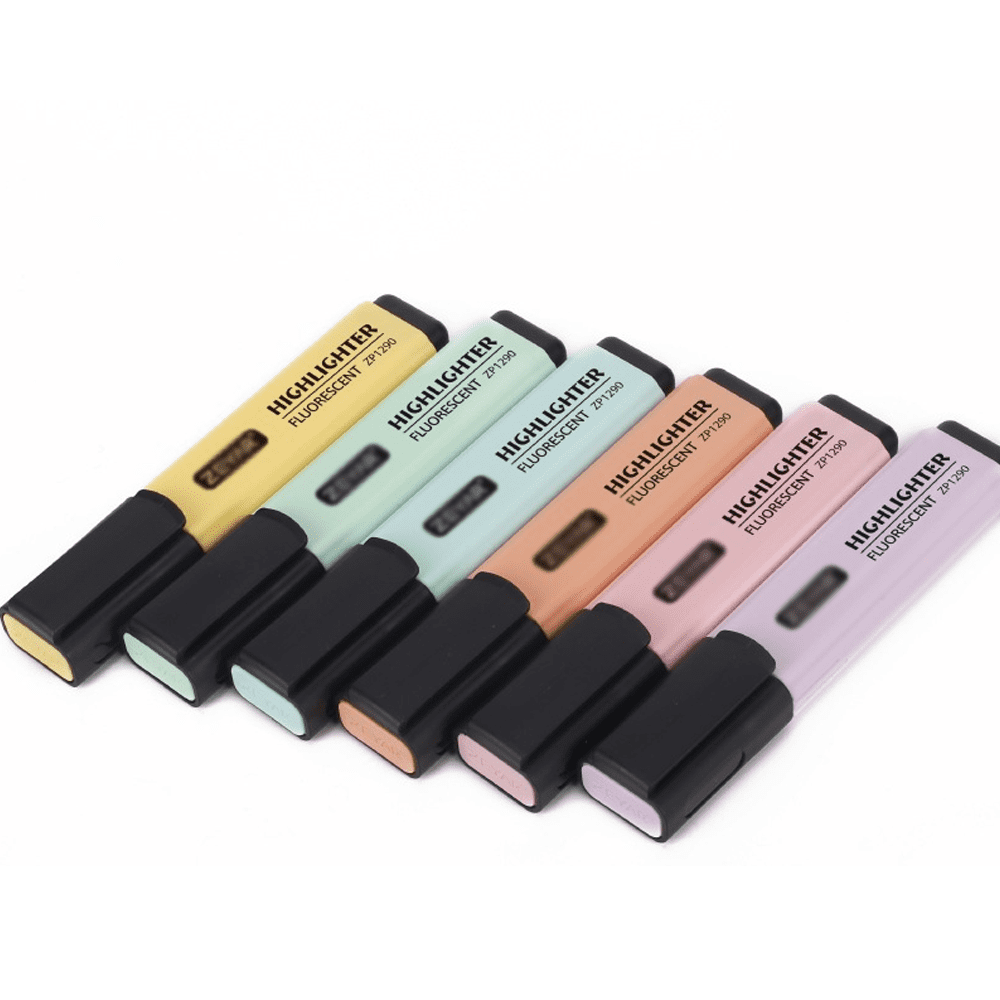 Aesthetic Highlighter Pen, Assorted Colors, Water Based, Quick Dry