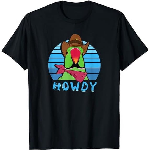Aesthetic Howdy Funny Cute Indian Ringneck Alexandrine Bird T-Shirt