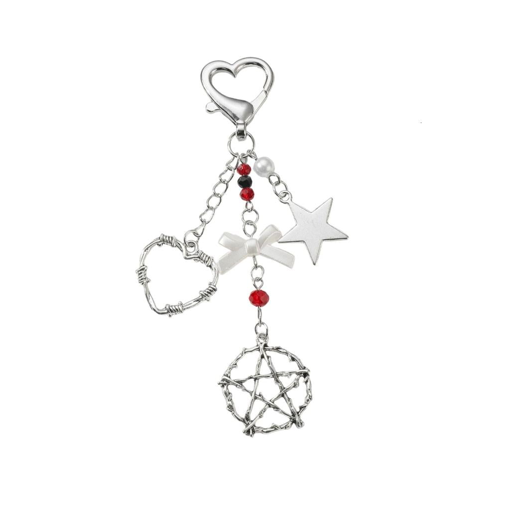 Aesthetic Keychain Accessories Cute Star Heart Bowknot Keychain,BagCha ...