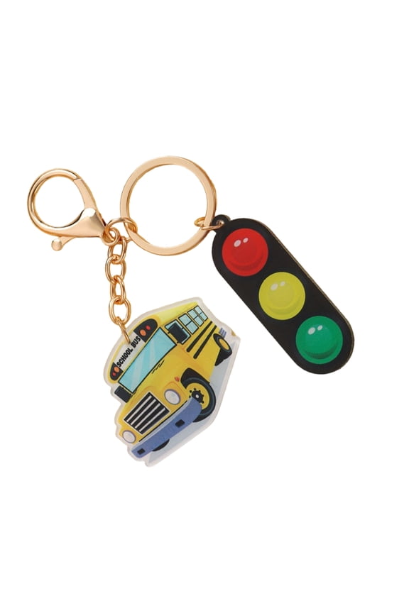 Aesthetic Keychain Charm,School Bus Bag Charm Pendant School Bus Traffics Light Keychains Charm Ornaments Gifts
