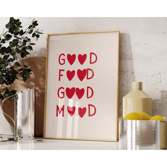 Aesthetic Kitchen Decor Cute Cooking Art Kitchen Wall Art Print Minimalist Heart Print Chef Quote Wall Art 1 Print Wall Art, Modern Wall Decor, 24x36 UNFRAMED