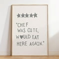 thumbnail image 1 of Aesthetic Kitchen Decor Cute Cooking Art Kitchen Wall Art Print Minimalist Heart Print Gray Chef Art Print NO FRAMED POSTER, 1 of 2