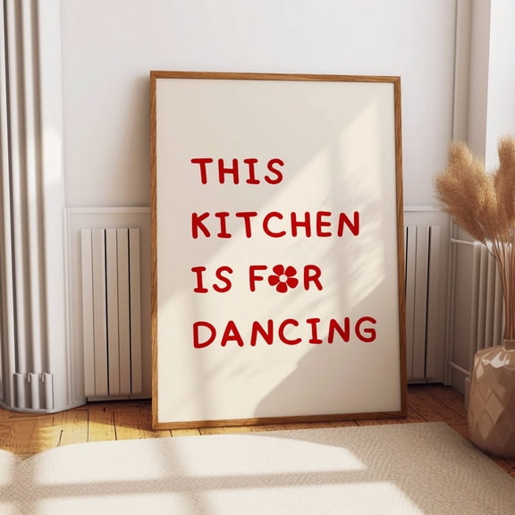 Aesthetic Kitchen Decor Cute Dance Art Red Kitchen Wall Art Design 1 Unframed Paper Print