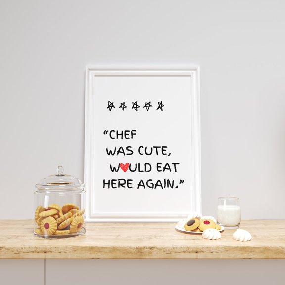 Aesthetic Kitchen Print Chef Quote Minimalist Wall Art